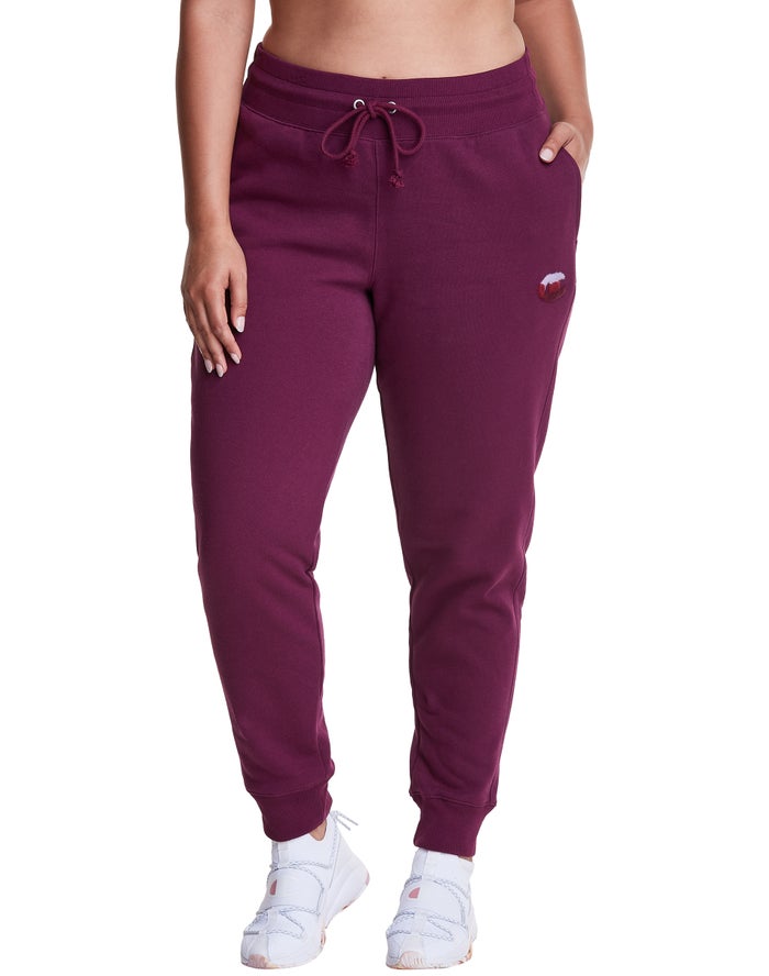 Champion Dame Joggingbukser MørkeLilla - Plus Reverse Weave Ombre Chenille Logo - Danmark OVF-536748